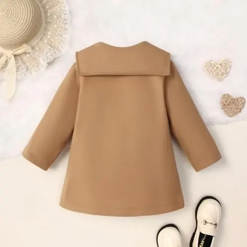 Goodplayer Baby Boy Girl Coat Toddler Pea Coat Fall Winter Jacket Outerwear for Baby Buttons Coat Clothes - 7