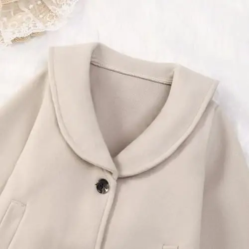 Goodplayer Baby Boy Girl Coat Toddler Pea Coat Fall Winter Jacket Outerwear for Baby Buttons Coat Clothes - 3