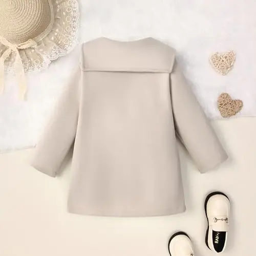 Goodplayer Baby Boy Girl Coat Toddler Pea Coat Fall Winter Jacket Outerwear for Baby Buttons Coat Clothes - 7