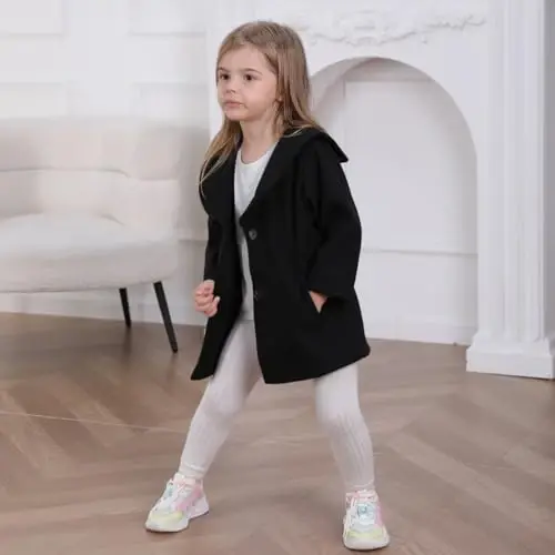 Goodplayer Baby Boy Girl Coat Toddler Pea Coat Fall Winter Jacket Outerwear for Baby Buttons Coat Clothes - 3