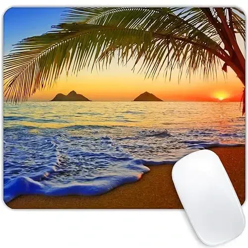 Goodsprout Pacific Sunrise at Lanikai Beach sichqonchasi uchun gilamchasi Kompyuterlar noutbuklar ofis stoli uchun aksessuarlar sichqonchasi uchun mo'ljallangan rezina taglikli sichqonchasi - 1