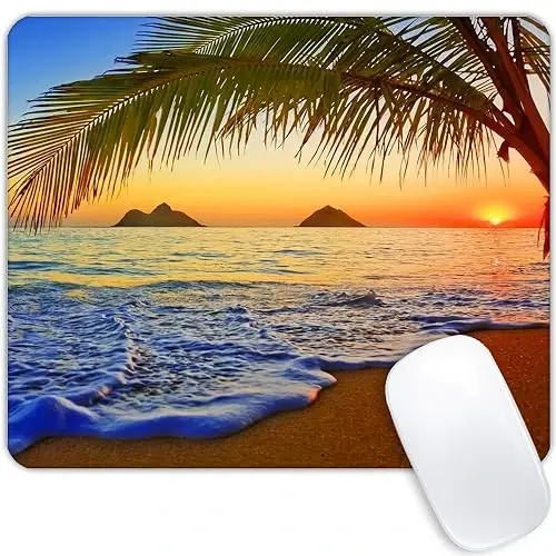 Goodsprout Pacific Sunrise at Lanikai Beach sichqonchasi uchun gilamchasi Kompyuterlar noutbuklar ofis stoli uchun aksessuarlar sichqonchasi uchun mo'ljallangan rezina taglikli sichqonchasi - 1