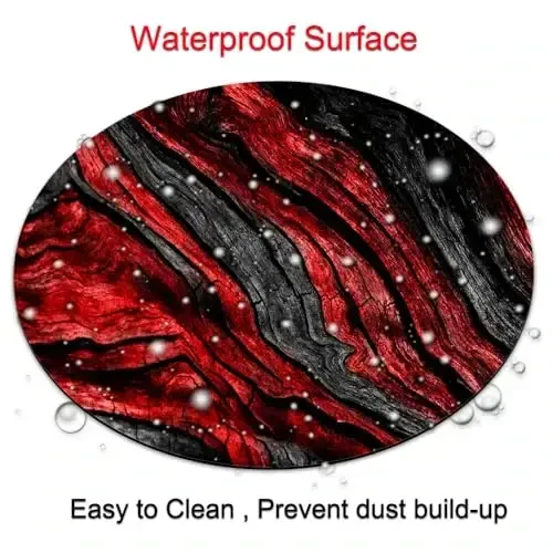 goodsprout and Red Woodgrain Round Mousepad, Personalized Custom Design Mouse Pads,Cute Waterproof Circular Non-Slip Rubber Base Small Mouse Pad, Mousepad for Laptop Computers - 4