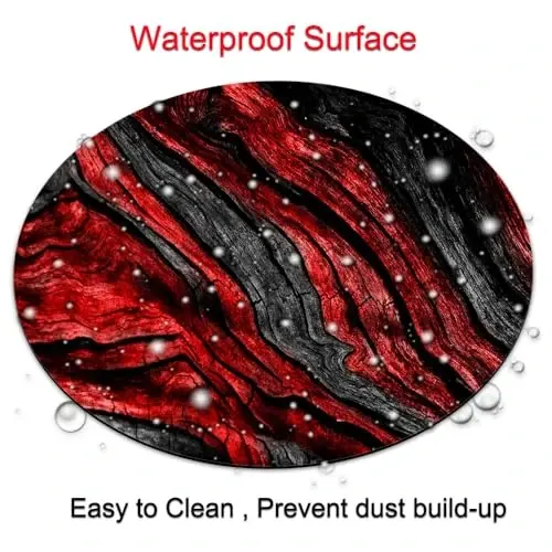 goodsprout and Red Woodgrain Round Mousepad, Personalized Custom Design Mouse Pads,Cute Waterproof Circular Non-Slip Rubber Base Small Mouse Pad, Mousepad for Laptop Computers - 4