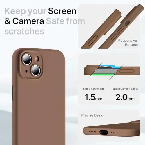 GOODVISH Compatible with iPhone 15 Case, Silicone Upgraded [Enhanced Camera Protection] Phone Case with [2 Screen Protectors], Soft Anti-Scratch Microfiber Lining Inside, 6.1 inch, Light Green - GOODVISH (1)