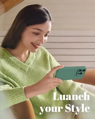 GOODVISH Compatible with iPhone 15 Pro Case, Silicone Upgraded [Enhanced Camera Protection] Phone Case with [2 Screen Protectors], Soft Anti-Scratch Microfiber Lining Inside, 6.1 inch, Deep Pine Green - 7