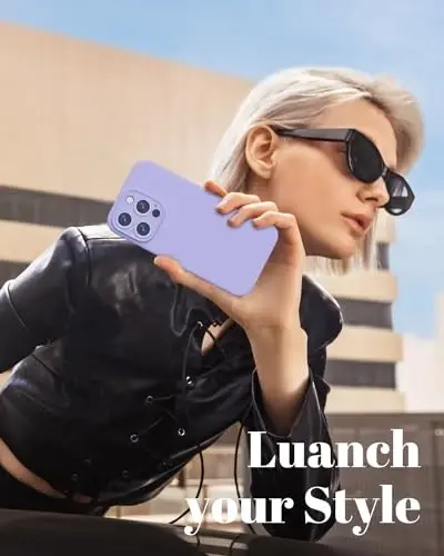 GOODVISH Compatible with iPhone 15 Pro Case, Silicone Upgraded [Enhanced Camera Protection] Phone Case with [2 Screen Protectors], Soft Anti-Scratch Microfiber Lining Inside, 6.1 inch, Violet - 7