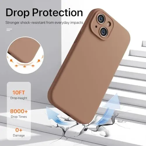 GOODVISH Compatible with iPhone 15 Case, Silicone Upgraded [Enhanced Camera Protection] Phone Case with [2 Screen Protectors], Soft Anti-Scratch Microfiber Lining Inside, 6.1 inch, Light Green - 3