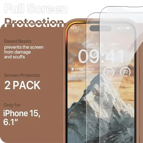 GOODVISH Compatible with iPhone 15 Case, Silicone Upgraded [Enhanced Camera Protection] Phone Case with [2 Screen Protectors], Soft Anti-Scratch Microfiber Lining Inside, 6.1 inch, Light Green - 5