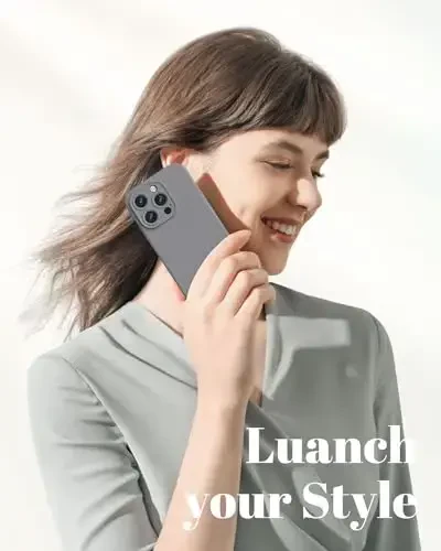 GOODVISH iPhone 15 Pro Case bilan mos keladi, Silikon yangilangan [Kengaytirilgan kamera himoyasi] Telefon qutisi [2 ekran himoyachisi] bilan, Yumshoq tirnalishga qarshi mikrofiber astar ichida, 6,1 dyuym, Space Gray - 7