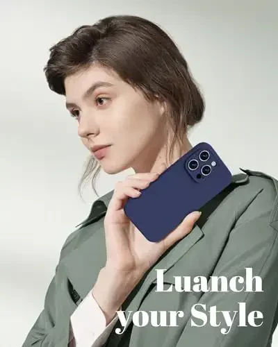 GOODVISH iPhone 15 Pro g‘ilofi bilan mos keladi, Silikon yangilangan [Kengaytirilgan kamera himoyasi] Telefon g‘ilofi [2 ekran himoyachisi] bilan, Yumshoq tirnalishga qarshi Mikrofiber astar ichida, 6,1 dyuym, To‘q ko‘k - 7