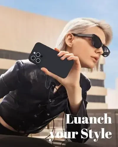 GOODVISH iPhone 15 Pro uchun mos keladigan g‘ilof, silikon yangilangan [Kamera himoyasi kuchaytirilgan] Telefon g‘ilofi [2 ekran himoyachisi] bilan, ichki qismi yumshoq tirnalishga qarshi mikrofiber astar, 6.1 dyuym, qora - 7