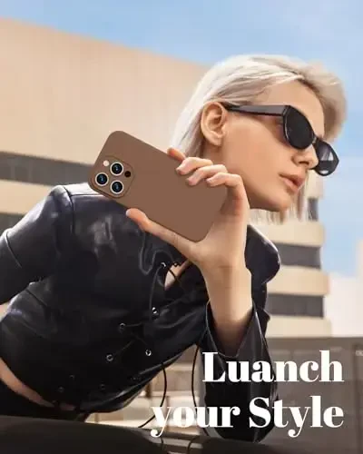 GOODVISH iPhone 15 Pro uchun mos keladigan g‘ilof, silikon yangilangan [Kamera himoyasi kuchaytirilgan] telefon g‘ilofi [2 ekran himoyachisi] bilan, ichki qismi yumshoq tirnalishga qarshi mikrofiber astarli, 6,1 dyuym, jigarrang - 7