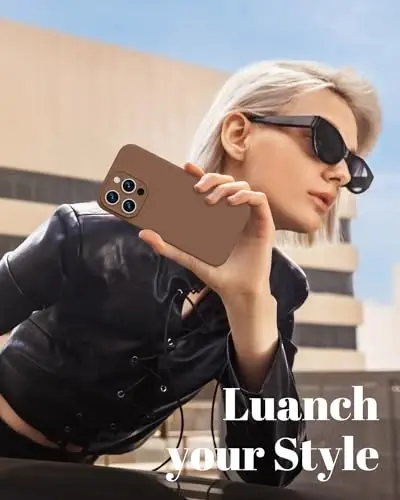 GOODVISH iPhone 15 Pro uchun mos keladigan g‘ilof, silikon yangilangan [Kamera himoyasi kuchaytirilgan] telefon g‘ilofi [2 ekran himoyachisi] bilan, ichki qismi yumshoq tirnalishga qarshi mikrofiber astarli, 6,1 dyuym, jigarrang - 7