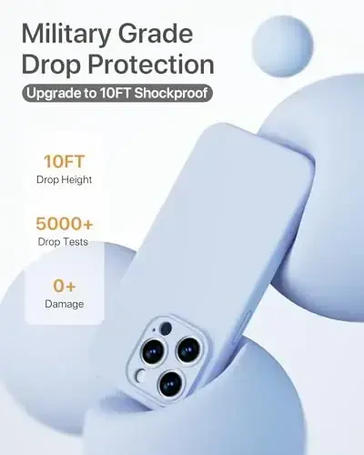 GOODVISH iPhone 15 Pro uchun mos keladigan g‘ilof, silikon yangilangan [kuchaytirilgan kamera himoyasi] telefon g‘ilofi [2 ekran himoyachisi bilan], ichki yumshoq tirnalishga qarshi mikrofiber astar, 6,1 dyuym, to‘q ko‘k - 5