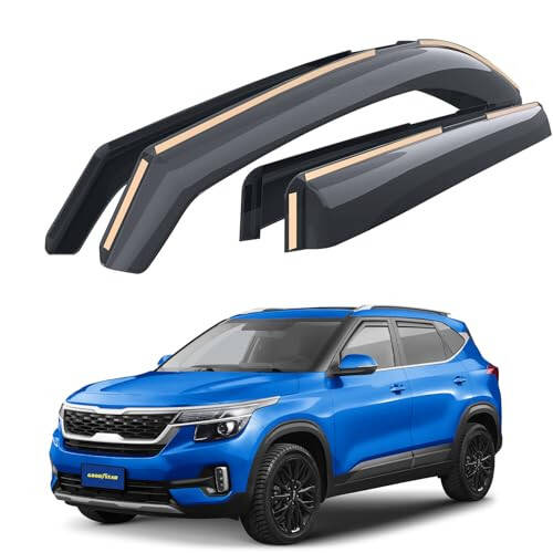 Goodyear Shatterproof in-Channel Window Deflectors for Kia Seltos 2021-2024, Rain Guards, Window Visors for Cars, Vent Deflector, Car Accessories, 4 pcs - GY007951 - 1