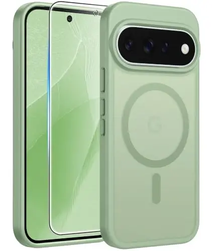 Google 11/11 Pro için FNTCASE Kılıf, Magsafe Uyumlu | Ekran Koruyucu, Yarı Saydam Mat, 14FT Askeri Sınıf Düşme Koruması, Darbeye Dayanıklı Koruyucu Telefon Kılıfı, Açık Yosun 