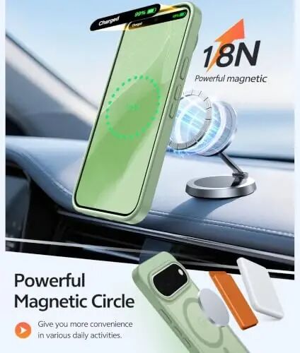 Google 11/11 Pro için FNTCASE Kılıf, Magsafe Uyumlu | Ekran Koruyucu, Yarı Saydam Mat, 14FT Askeri Sınıf Düşme Koruması, Darbeye Dayanıklı Koruyucu Telefon Kılıfı, Açık Yosun - 2