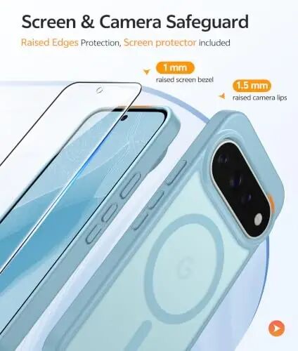 Google 11/11 Pro Kılıf için FNTCASE, Magsafe Uyumlu Camgöbeği | Ekran Koruyucu, Yarı Saydam Mat, 14FT Askeri Sınıf Düşme Koruması, Darbeye Dayanıklı Koruyucu Telefon Kılıfı, Camgöbeği - 3