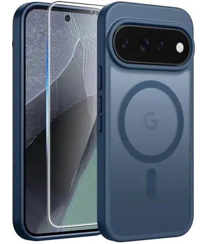 Google 11/11 Pro Kılıf için FNTCASE, Magsafe Uyumlu Mavi | Ekran Koruyucu, Yarı Saydam Mat, 14FT Askeri Sınıf Düşme Koruması, Darbeye Dayanıklı Koruyucu Telefon Kılıfı, Mavi 