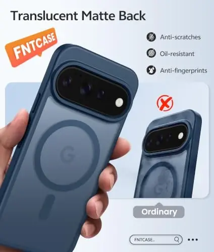 Google 11/11 Pro Kılıf için FNTCASE, Magsafe Uyumlu Mavi | Ekran Koruyucu, Yarı Saydam Mat, 14FT Askeri Sınıf Düşme Koruması, Darbeye Dayanıklı Koruyucu Telefon Kılıfı, Mavi - 6