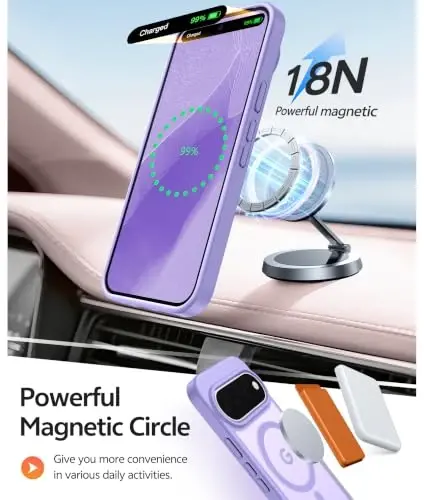 Google 11/11 Pro Kılıfı için FNTCASE, Magsafe Uyumlu Açık Mor | Ekran Koruyucu, Yarı Saydam Mat, 14FT Askeri Sınıf Düşme Koruması, Darbeye Dayanıklı Koruyucu Telefon Kılıfı, Açık Mor - 2