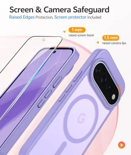 Google 11/11 Pro Kılıfı için FNTCASE, Magsafe Uyumlu Açık Mor | Ekran Koruyucu, Yarı Saydam Mat, 14FT Askeri Sınıf Düşme Koruması, Darbeye Dayanıklı Koruyucu Telefon Kılıfı, Açık Mor - 3
