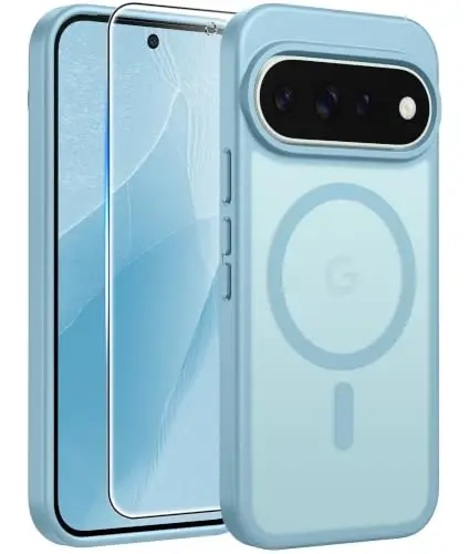 Google 11/11 Pro uchun FNTCASE g'ilofi, Magsafe bilan mos keladi, Feruza | Ekran himoyachisi, Shaffof matli, 14FT harbiy darajadagi tushishdan himoya, Zarbaga chidamli telefon g'ilofi, Feruza 