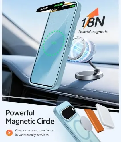 Google 11/11 Pro uchun FNTCASE g'ilofi, Magsafe bilan mos keladi, Feruza | Ekran himoyachisi, Shaffof matli, 14FT harbiy darajadagi tushishdan himoya, Zarbaga chidamli telefon g'ilofi, Feruza - FNTCASE (1)