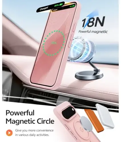 Google 11/11 Pro uchun FNTCASE g'ilofi, Magsafe bilan mos Och Pushti | Ekran himoyachisi, Shaffof mat, 14FT Harbiy darajadagi tushishdan himoya, Zarbaga chidamli telefon qoplami, Och pushti - 2