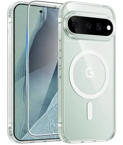 Google 11/11 Pro uchun FNTCASE g‘ilofi, Magsafe bilan mos, Tiniq | Ekran himoyachisi, Sarg‘aymaydigan, 14FT Harbiy darajadagi tushishdan himoya, Zarbga chidamli telefon g‘ilofi, Shaffof tiniq 