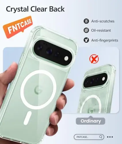 Google 11/11 Pro uchun FNTCASE g‘ilofi, Magsafe bilan mos, Tiniq | Ekran himoyachisi, Sarg‘aymaydigan, 14FT Harbiy darajadagi tushishdan himoya, Zarbga chidamli telefon g‘ilofi, Shaffof tiniq - 5