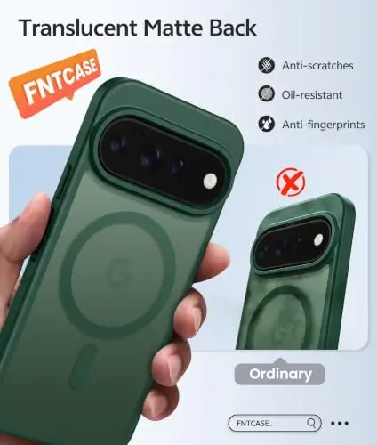 Google 11/11 Pro uchun FNTCASE g'ilofi, Magsafe bilan mos Yashil | Ekran himoyachisi, Yarim shaffof mat, 14FT Harbiy darajadagi tushishdan himoya, Zarbga chidamli telefon himoya g'ilofi, Yashil - 6