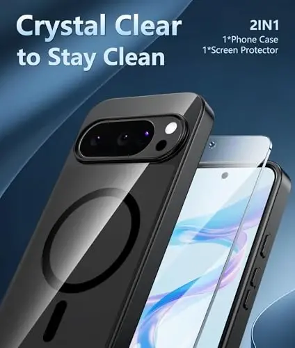 Google Pixel 10 Kılıfı için FNTCASE: Pixel 10 Pro Kılıfı Google 9/9 Pro Manyetik Şeffaf İnce Telefon Kılıfı | Düşme Önleyici Darbeye Dayanıklı Çizilmeye Karşı Koruyucu İnce Şeffaf Kristal Cep Telefonu Kapağı (Siyah) - 3