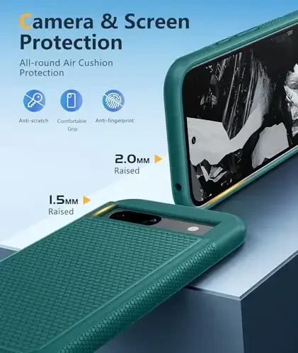 FNTCASE for Google Pixel 8A Case: Dual Layer Durable Shockproof Protective Cell Phone Cover with Hybrid Matte Textured Shell | Heavy Duty Rugged Military Grade Drop Protection Bumper Tough - 5