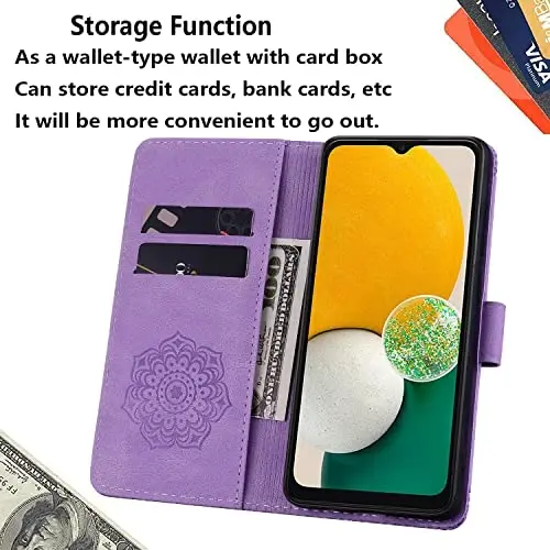 Rosbtib Flip Case for Google Pixel 9 Pro XL, Durable PU Leather Wallet Case with Card Holder Protective Cover for Pixel 9 Pro XL - Mandala Purple - 2