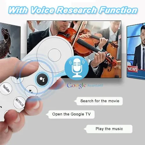 Upgrade Voice New Remote Control for Google TV Chromecast 4K Snow/HDTV, Voice Replacement Remote Control for Google TV G9N9N, GA01409-US, GA01919/20/23-US, GA02463-US, Streaming Media Player… - Modazone (1)