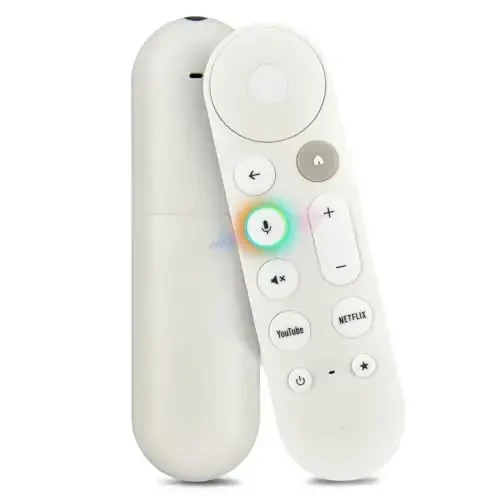 Replacement for Google TV Streamer 4K GY3LE, Voice Search Remote with Buzzer, Compatible with Chromecast Google TV and Streaming 4K ＆ HD - White 