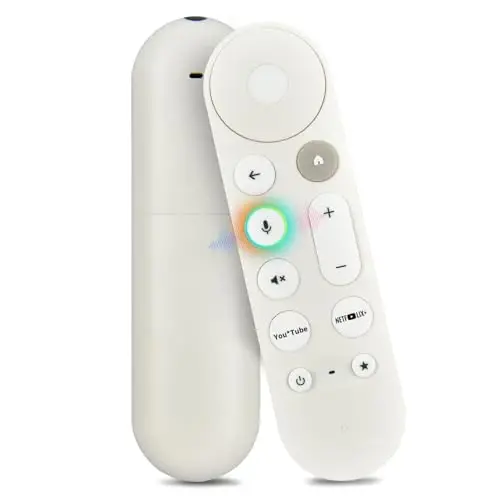 Replacement for Google TV Streamer 4K GY3LE, Voice Search Remote with Buzzer, Compatible with Chromecast Google TV and Streaming 4K ＆ HD - White - 1