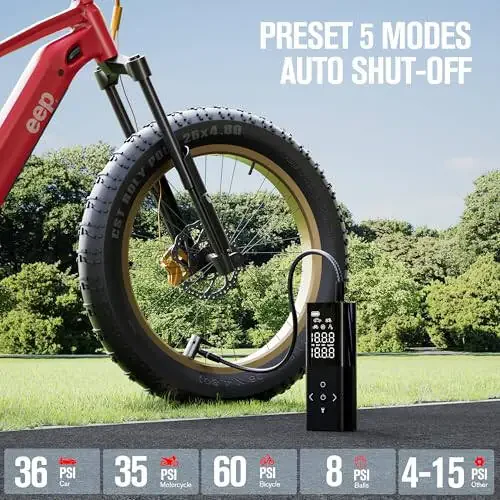 GOOLOO AP150 Tire Inflator Portable Air Compressor, 2X Faster 150PSI Cordless Air Pump for Car Tires with Auto-Shutoff, Portable Tire Pump with Digital Pressure Gauge for Car, Motorcycle,Bike, Ball - 3