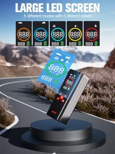 GOOLOO AP150 PRO Портативный автомобильный компрессор для накачивания шин, улучшенный цветной LED-экран с интерфейсом и в 4 раза более быстрый автомобильный насос с манометром, 12-вольтовый электрический насос для шин с функцией автоотключения для автомобиля, велосипеда, мяча - 2