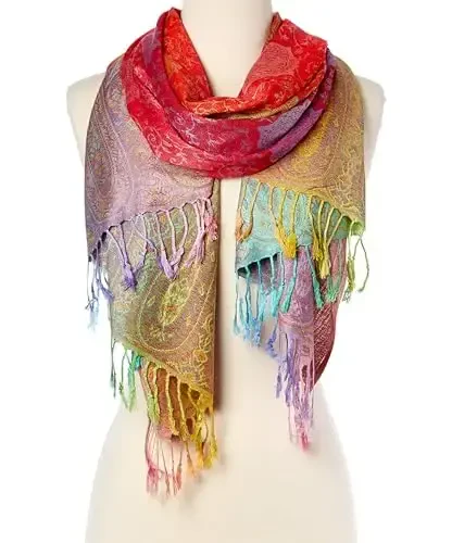 Goood Times Fashion Women's Silk Scarf Luxury Satin Shawl Wraps - 2