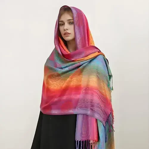 Goood Times Fashion Women's Silk Scarf Luxury Satin Shawl Wraps - 7