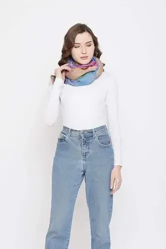 Goood Times Fashion Женский шелковый шарф Роскошный атласный шарф обертывания (Фиолетовый) - 5