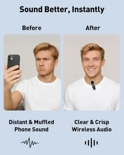 GoorDik Wireless Lavalier Microphone for iPhone, Android, USB C, PC, Camera Video Recording 4 in 1 Clip-on Mics with Rotatable Clip&Denoise Recording, for Vlog Tiktok YouTube Podcast Content Creator - GoorDik (1)