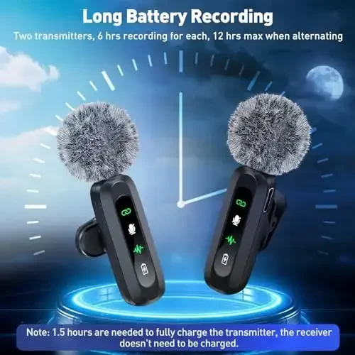 GoorDik Wireless Lavalier Microphone for iPhone Recording Clip-on Mini Mic for iPhone/for iPad Video Recording with Rotatable Clip&Denoise Recording, Portable Mic Set for Content Creators - 4