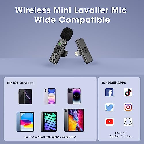 GoorDik Wireless Mini Microphone for iPhone Recording, Portable Lavalier Clip-On Mic for iPhone Audio/Video Recording, Lapel Lav Mic for Content Creators & Influencers & Youtubers/Tiktok Starters - 2