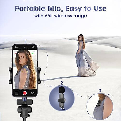 GoorDik Wireless Mini Microphone for iPhone Recording, Portable Lavalier Clip-On Mic for iPhone Audio/Video Recording, Lapel Lav Mic for Content Creators & Influencers & Youtubers/Tiktok Starters - 3