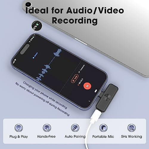 GoorDik Wireless Mini Microphone for iPhone Recording, Portable Lavalier Clip-On Mic for iPhone Audio/Video Recording, Lapel Lav Mic for Content Creators & Influencers & Youtubers/Tiktok Starters - 4