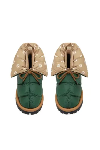 Goose Feather Unisex Boot Metallic Series Green-Green - 3
